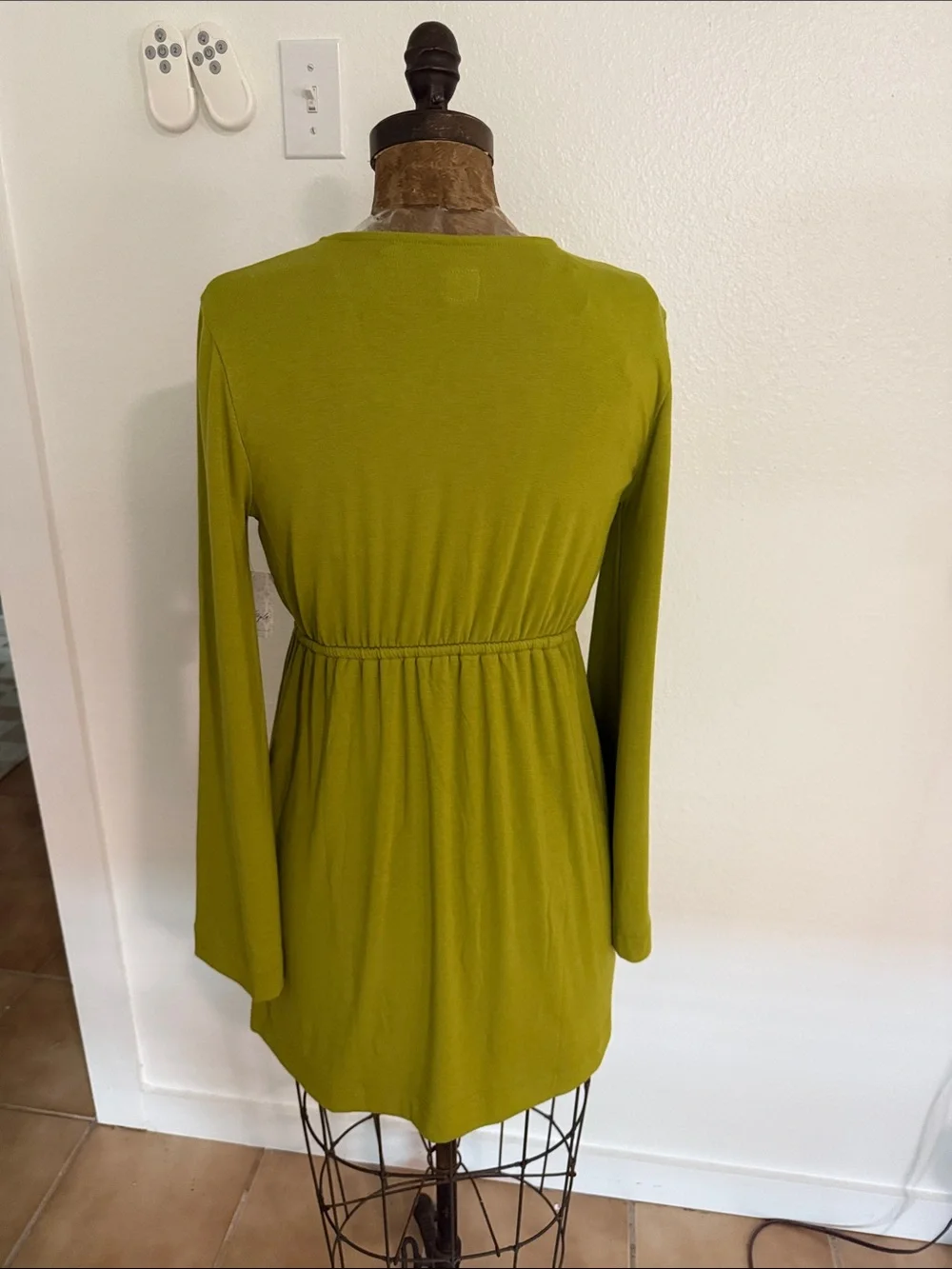 NWT Free People Good Feels Long Sleeve Plunge V-Neck Mini Dress Size S